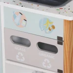 Dečija drvena kuhinja KINDER HOME sa elektronskom pločom za kuvanje, mikrotalasnom pećnicom, rernom, sudoperom i dodacima, od punog drveta i MDF-a - Слика 16