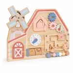 Montesori aktivna tabla KINDER HOME, farma sa mlinom, lavirintom, satom i zupčanicima - Слика 9