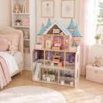 Drvena četvorospratna kućica za lutke Bella Castle, sa 15 komada nameštaja – ECOTOYS - Слика 2