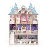Drvena četvorospratna kućica za lutke Bella Castle, sa 15 komada nameštaja – ECOTOYS - Слика 5
