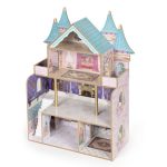 Drvena četvorospratna kućica za lutke Bella Castle, sa 15 komada nameštaja – ECOTOYS - Слика 6