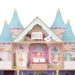 Drvena četvorospratna kućica za lutke Bella Castle, sa 15 komada nameštaja – ECOTOYS - Слика 7