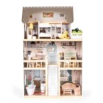 Drvena trospratna kućica za lutke Laura, sa 15 komada nameštaja – ECOTOYS - Слика 5
