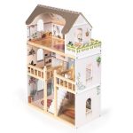 Drvena trospratna kućica za lutke Laura, sa 15 komada nameštaja – ECOTOYS - Слика 6