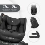 Kikka Boo Autosedište 40-150 cm I-Orbit premium I-SIZE ISOFIX sa potpornom nogom Black - Слика 3