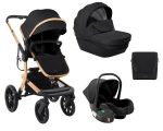 Kikka Boo Kolica Irene premium 3in1 set sa I-SIZE autosedištem i tvrdom korpom Black
