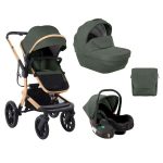 Kikka Boo Kolica Irene premium 3in1 set sa I-SIZE autosedištem i tvrdom korpom Army Green