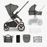 Kikka Boo Kolica Kara premium 2in1 set sa tvrdom korpom Army Green