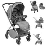 Kikka Boo Kolica Lanah 3in1 set sa autosedištem I-Prime I-size i tvrdom korpom Grey - Слика 3