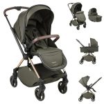 Kikka Boo Kolica Lanah 3in1 set sa autosedištem I-Prime I-size i tvrdom korpom Army Green - Слика 2