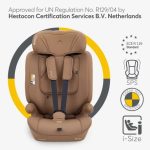 KikkaBoo autosedište 76-150 cm I-flow I-size mocha - Слика 9
