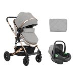 KikkaBoo Kolica Amaia Light Grey premium set 2in1 sa autosedištem I-Size