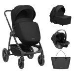 KikkaBoo Kolica Modena 3in1 set sa I-SIZE autosedištem i tvrdom korpom Black