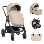 KikkaBoo Kolica Modena 3in1 set sa I-SIZE autosedištem i tvrdom korpom Beige