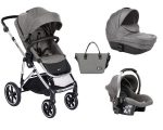 KikkaBoo kolica Thea 3in1 set sa autosedištem i tvrdom korpom light grey - Слика 5